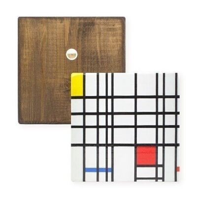 Riproduzione su legno ecologico, 19x19cm, Composizione, Mondriaan