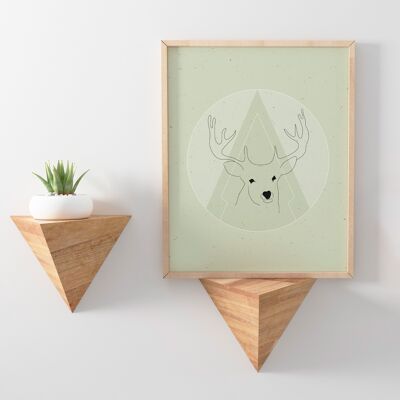 Póster: Ciervo • papel creativo de alta calidad, ecológico y natural • A3