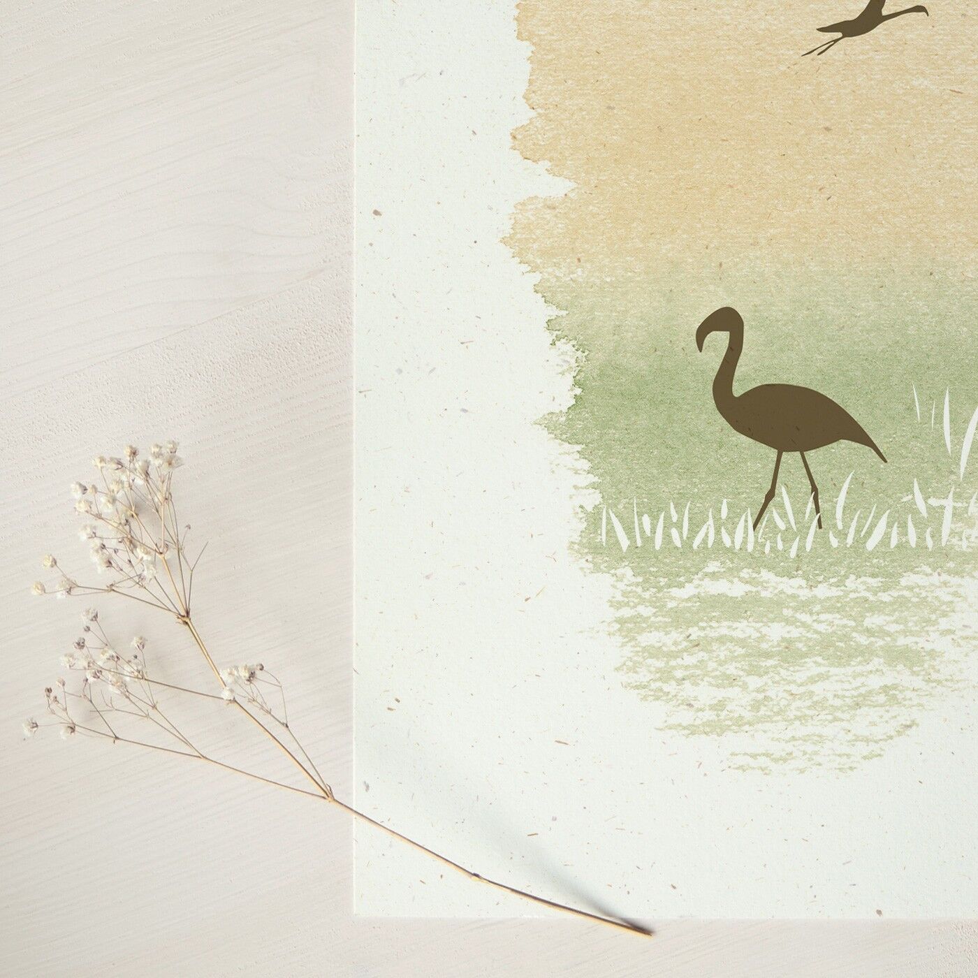 Poster natura: fenicottero rosa • carta creativa di alta qualità, ecologica e naturale • A3