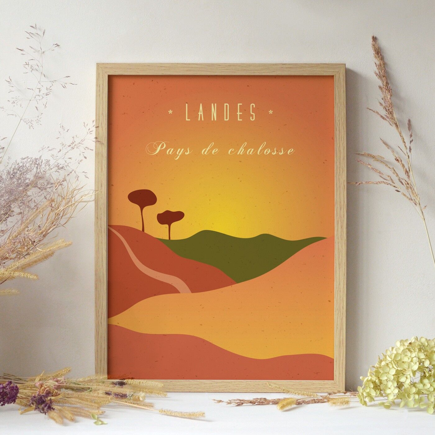 Poster Landes: Pays de Chalosse • ​​carta creativa di alta qualità, ecologica e naturale • A3