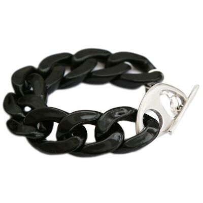 Bracciale catena argento nero