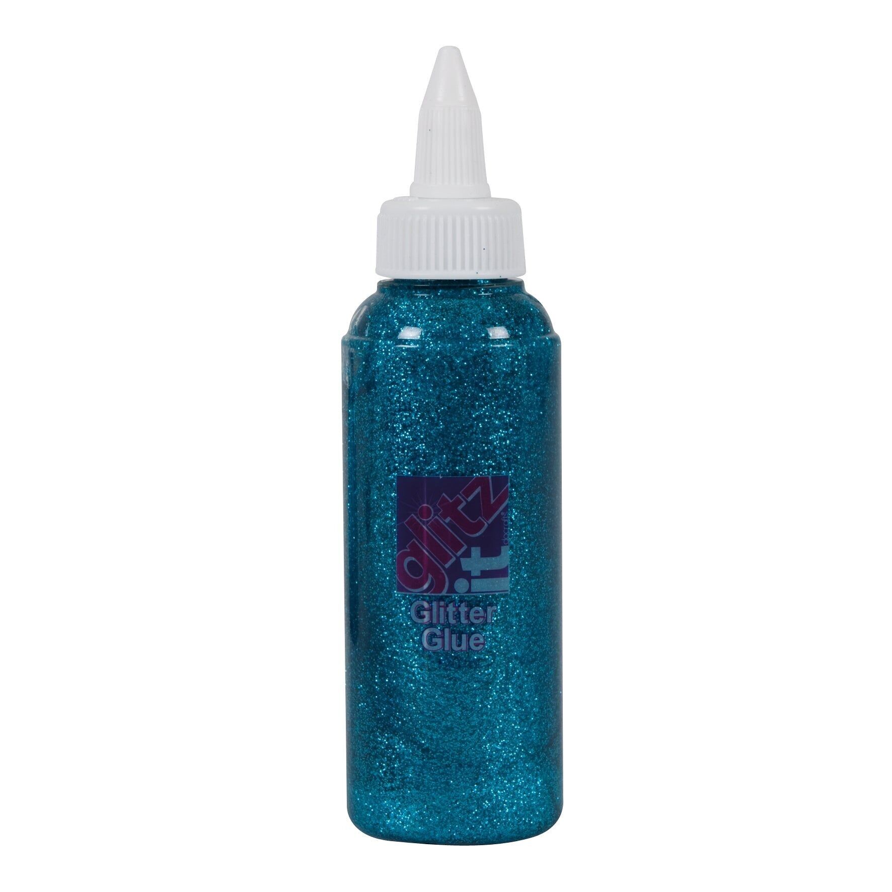 Glitz it Glitter Glue, Sky Blue, 120ml, Twist Nozzle Bottle, Ideal Kids Craft, Shimmer Glue for Art & Craft Projects, Wedding Invitations, Card Making, Art Set, Glue Creative Ideas