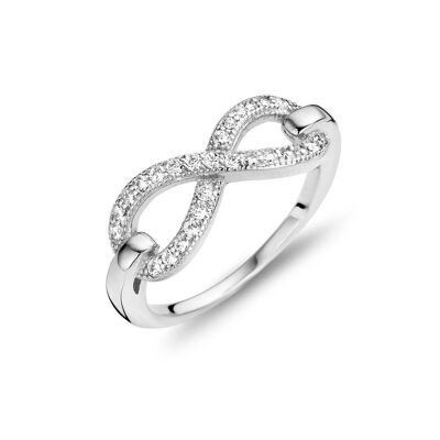 Silver ring with infinity white zirconia rhodium plated