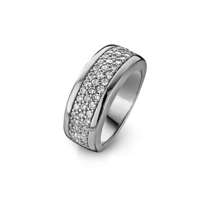 Silver ring with zirconia white rhodium plated