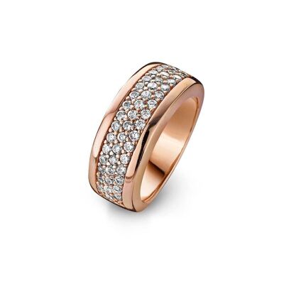 Silver ring with zirconia white rosegold plated