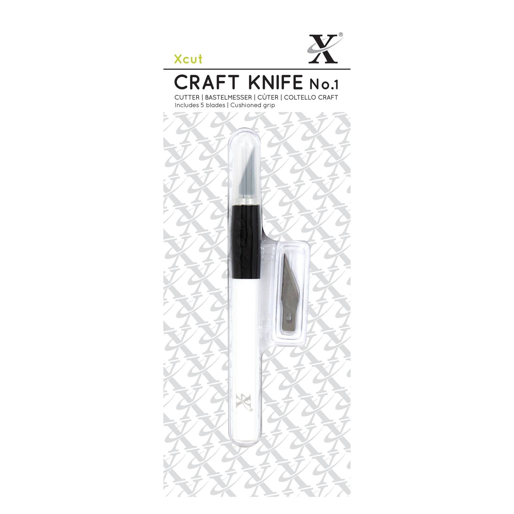 Xcut No. 1 Craft Knife, Kushgrip, Black & White, Single Tool, Perfect Tool Set for Cutting Matt & Craft Mat, Ideal Art Set for cutting A4 Paper, Lino Cutting Tools, Scrapbook Paper, Craft Paper
