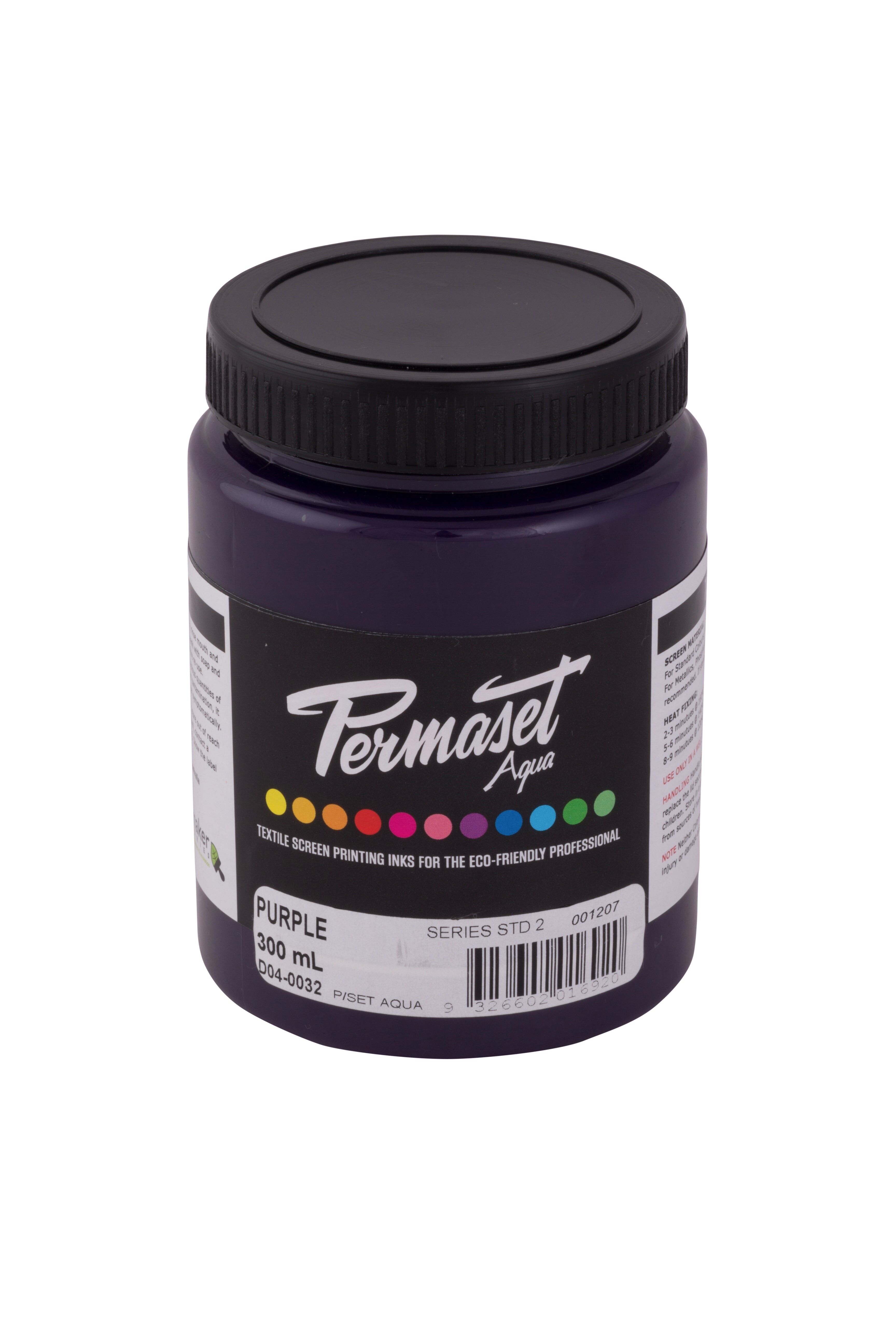 Permaset Aqua Standard 300 ml Violet - Encre de sérigraphie pour tissu - Kit de sérigraphie idéal pour le bureau à domicile, kit de démarrage, peinture pour tissu, encre pour sérigraphie et autres encres pour tissu