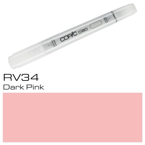 COPIC Ciao Coloured Marker Pen - (RV-34) Dark Pink, For Art & Crafts, Colouring, Graphics, Highlighter, Design, Anime, Professional & Beginners, Art Supplies & Colouring Books