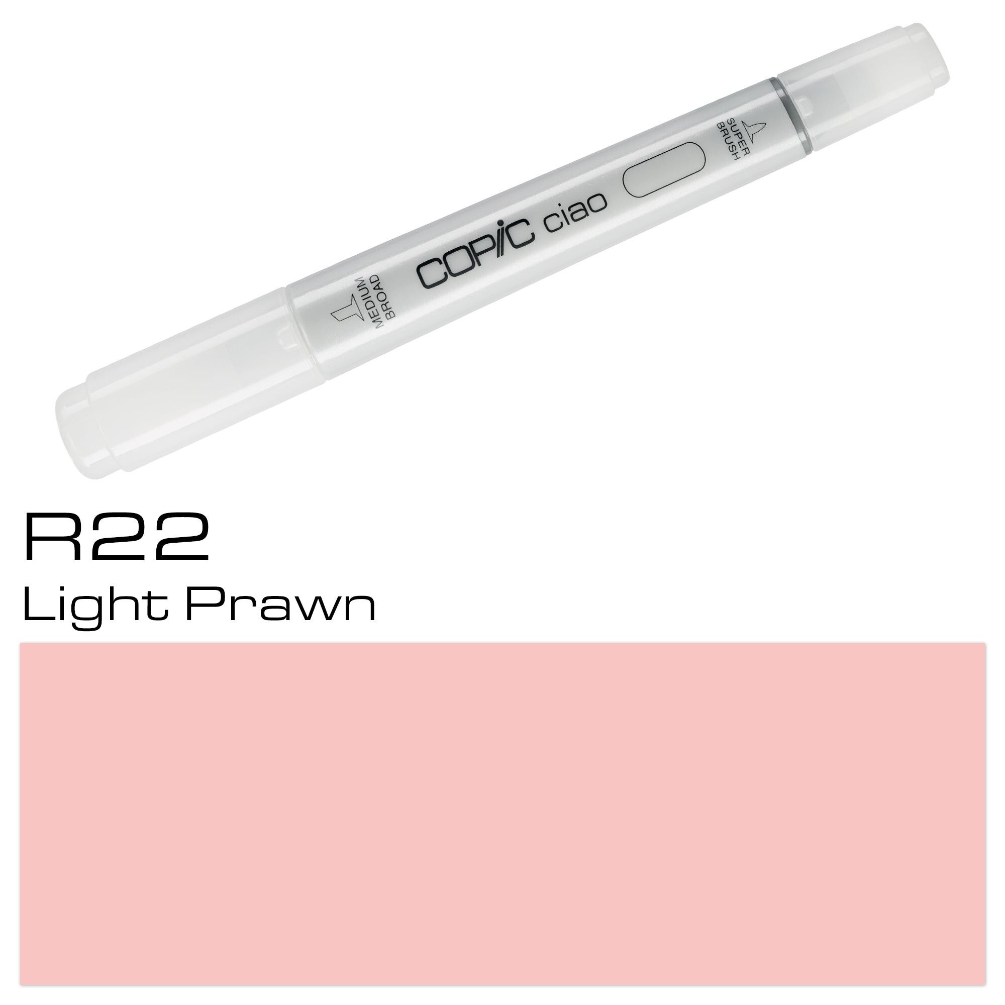 Marqueur de couleur COPIC Ciao - (R-22) Light Prawn, pour l'art et l'artisanat, le coloriage, les graphiques, le surligneur, le design, l'anime, les professionnels et les débutants, les fournitures d'art et les livres de coloriage