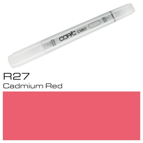 COPIC Ciao Coloured Marker Pen - (R-27) Cadmium Red, For Art & Crafts, Colouring, Graphics, Highlighter, Design, Anime, Professional & Beginners, Art Supplies & Colouring Books