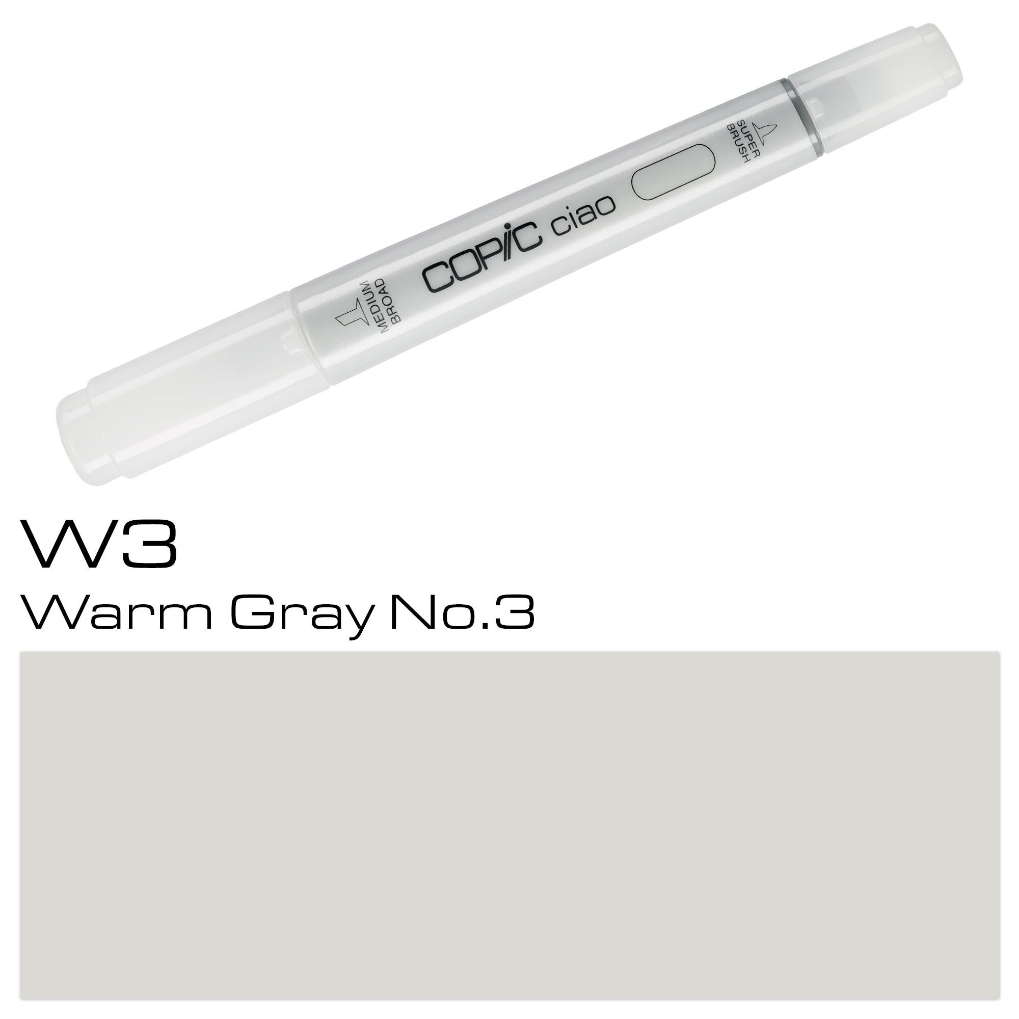 COPIC Ciao Farbmarkerstift – (W-3) Warm Gray Nr.3, Für Kunst & Handwerk, Ausmalen, Grafiken, Textmarker, Design, Anime, Profis & Anfänger, Künstlerbedarf & Malbücher