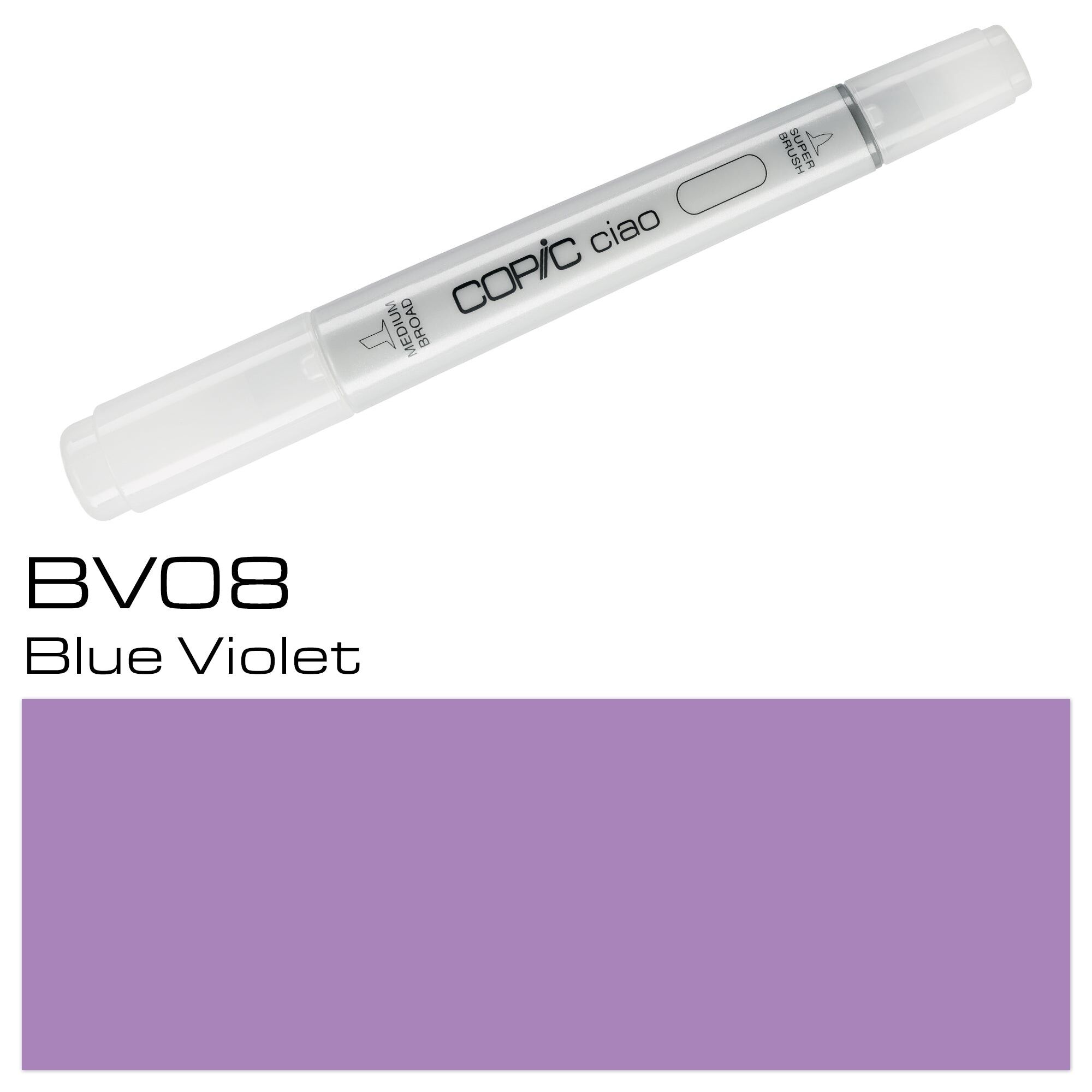 Marqueur de couleur COPIC Ciao - (BV-08) Bleu violet, pour l'art et l'artisanat, le coloriage, les graphiques, le surligneur, le design, l'anime, les professionnels et les débutants, les fournitures d'art et les livres de coloriage