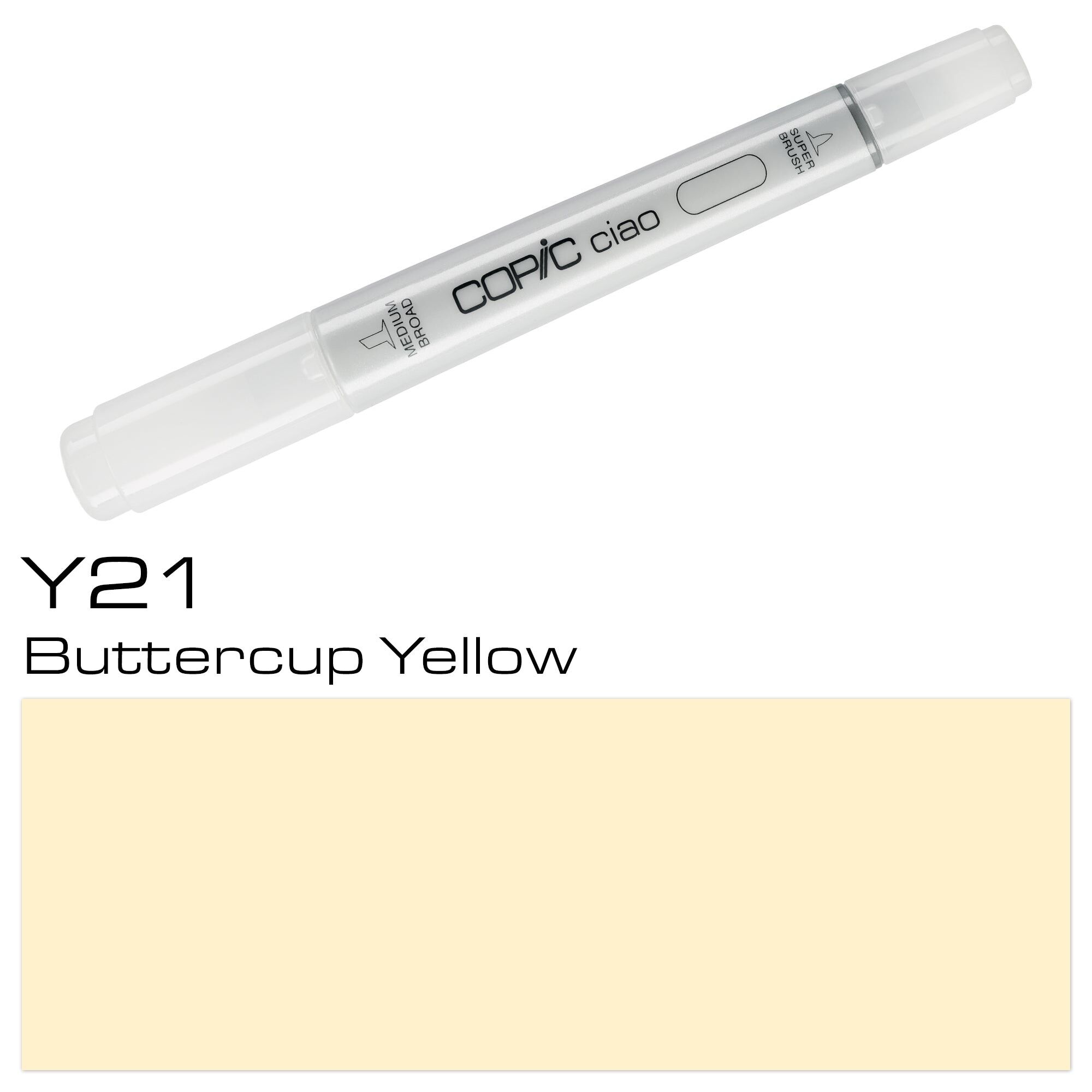 COPIC Ciao Farbiger Markierstift – (Y-21) Buttercup Yellow, für Kunst & Handwerk, Ausmalen, Grafiken, Textmarker, Design, Anime, Profis & Anfänger, Künstlerbedarf & Malbücher