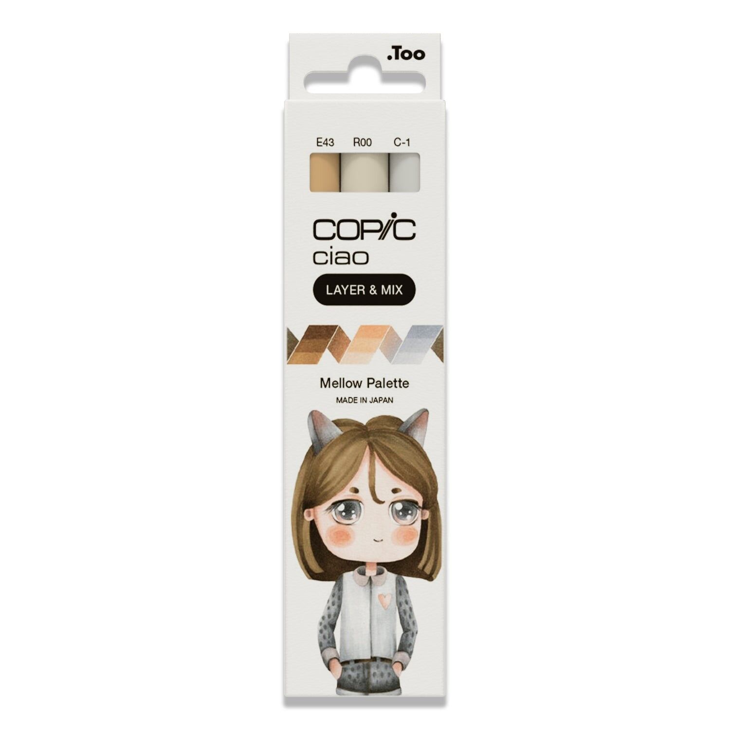 COPIC Ciao Layer & Mix Pen Set di 3 pennarelli Mellow Palette, Arte, Artigianato, Colorazione, Grafica, Evidenziatore, Design, Anime Manga