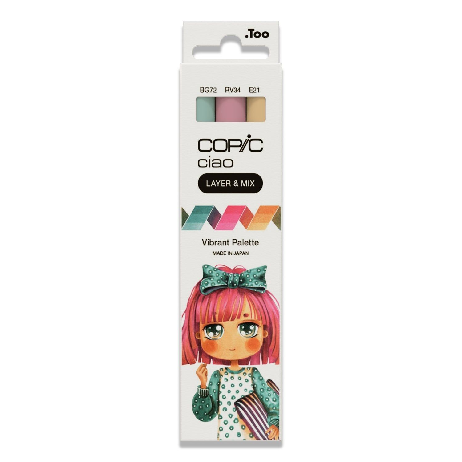 COPIC Ciao Layer & Mix Pen Set di 3 pennarelli vibranti per tavolozza, arte, artigianato, colorazione, grafica, evidenziatore, design, anime manga