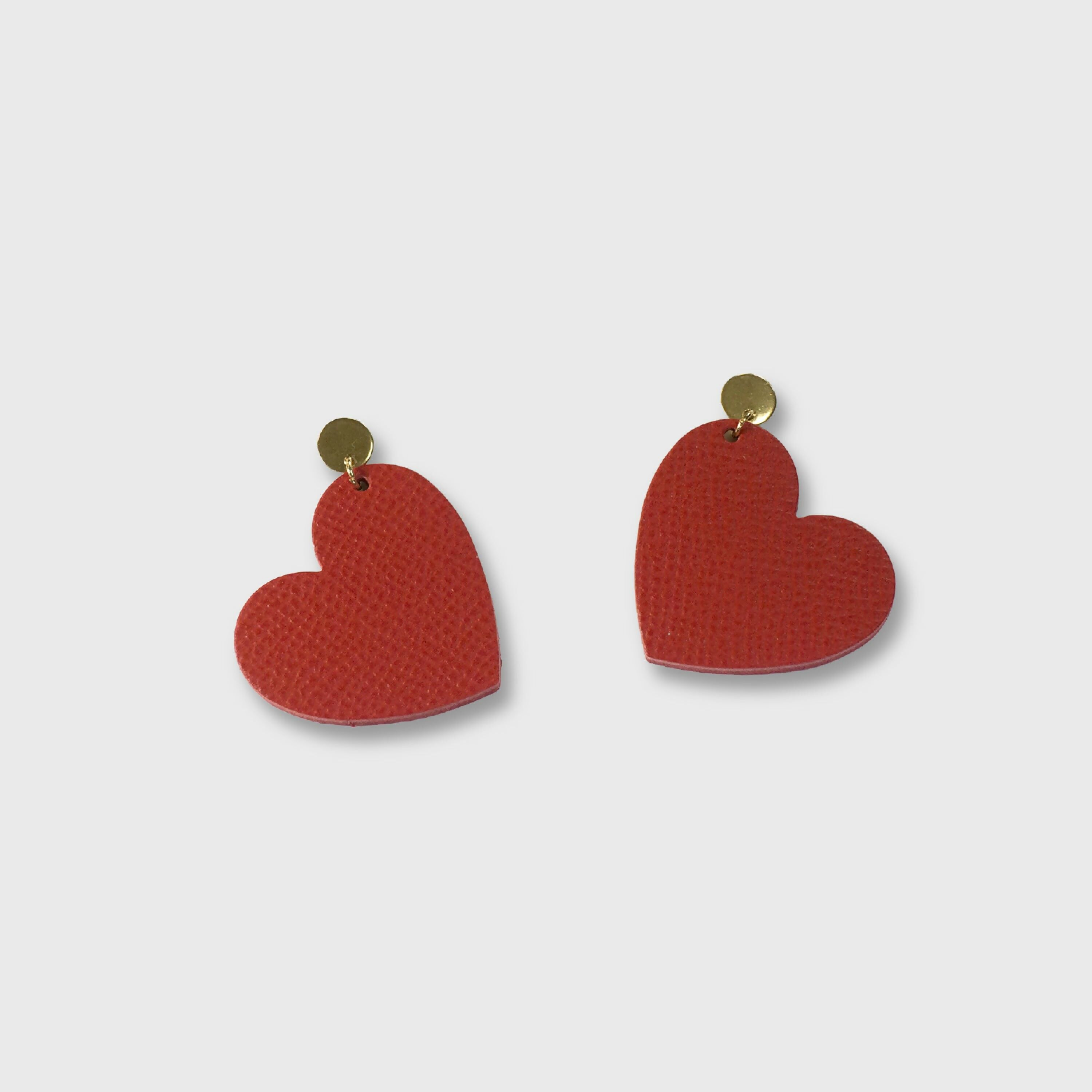 Pendientes corazón rojo 3cm