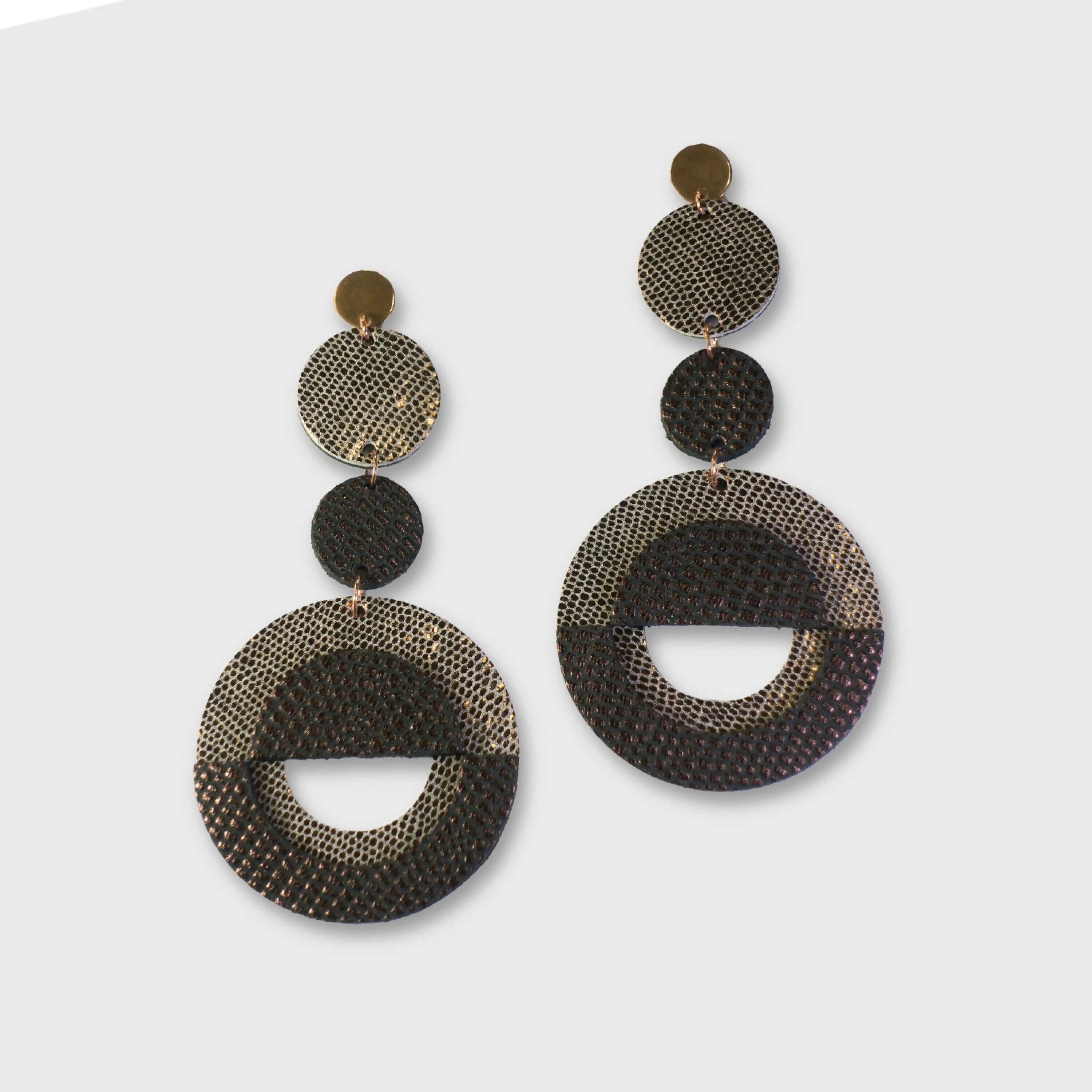 Orecchini in oro bordeaux retrò-chic XL