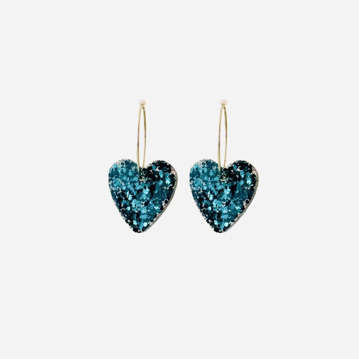 Multicolored sequin heart earring, stainless steel hoop earrings, gift idea for women and children, sequin heart hoop earrings