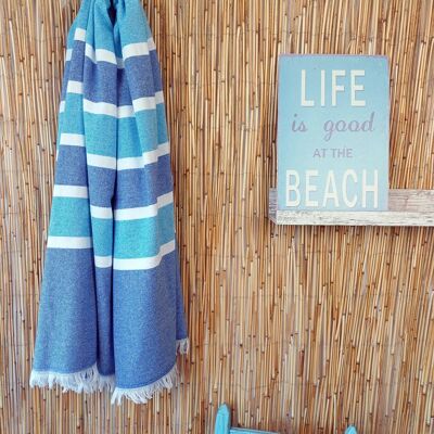 Paloma Azul terry cloth lined 100% cotton Blue and turquoise