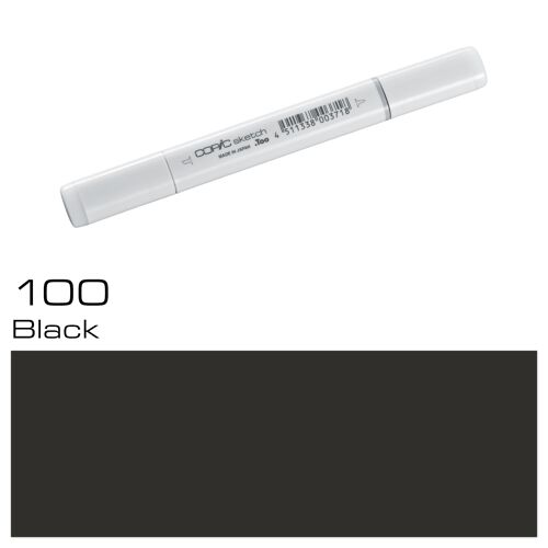 COPIC Sketch Coloured Marker Pen - (100) Black, For Art & Crafts, Colouring, Graphics, Highlighter, Design, Anime, Professional & Beginners, Art Supplies & Colouring Books