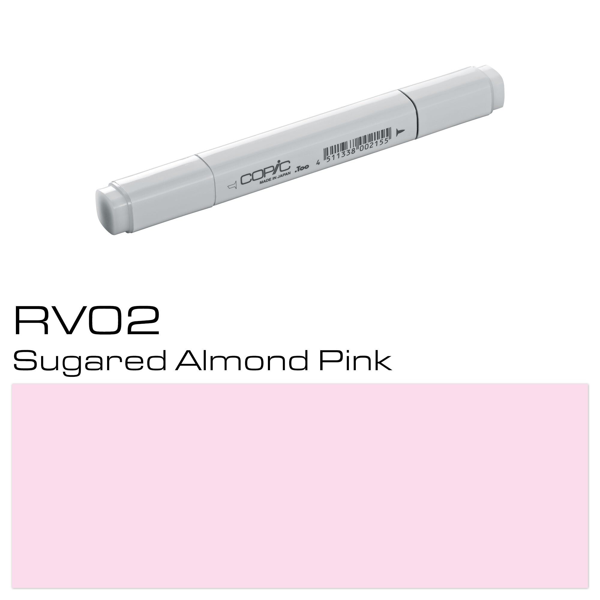 Pennarello colorato COPIC Classic - (RV-02) Sugar Almond Pink, per arte e artigianato, colorazione, grafica, evidenziatore, design, anime, professionisti e principianti, forniture artistiche e libri da colorare