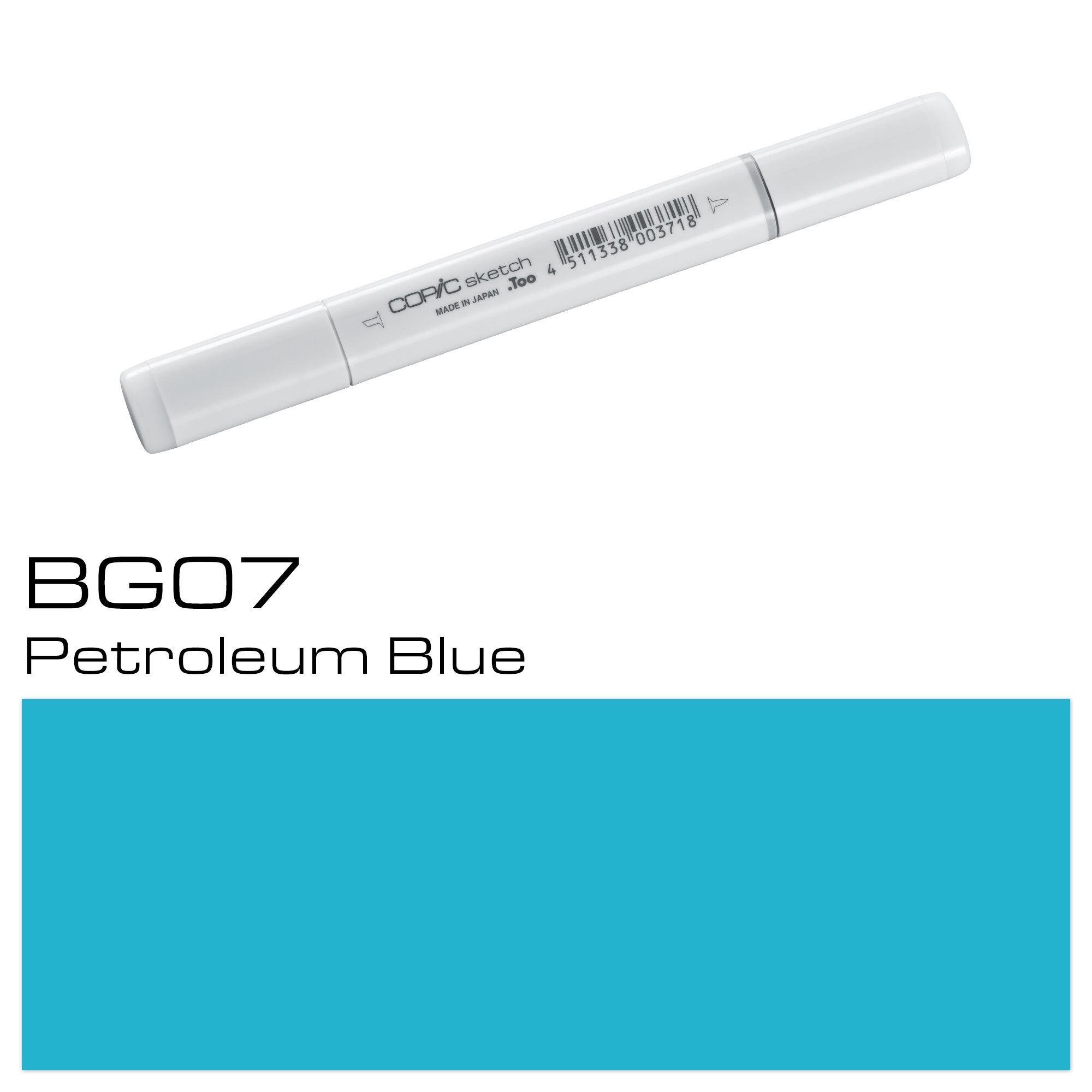 Marqueur de couleur COPIC Sketch - (BG-07) Bleu pétrole, pour l'art et l'artisanat, le coloriage, les graphiques, le surligneur, le design, l'anime, les professionnels et les débutants, les fournitures d'art et les livres de coloriage