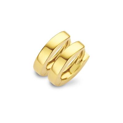 Silver huggie earrings poly 12x3mm gold plated