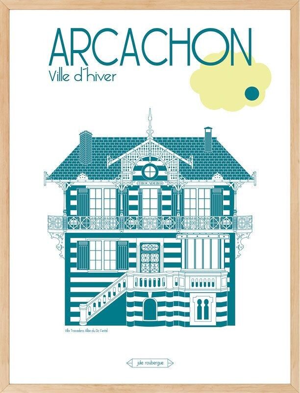 Affiche ARCACHON, Villa Trocadero