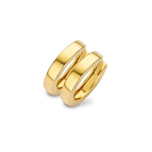 Silver huggie earrings poly 14x3mm gold plated