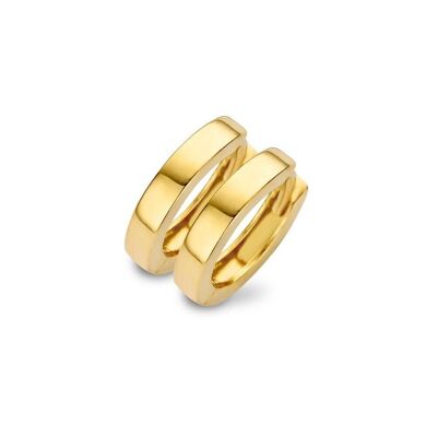 Orecchini huggie in argento poli 14x3mm placcati oro