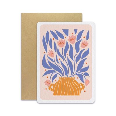 Florale #2 Orangenvase - Postkarte