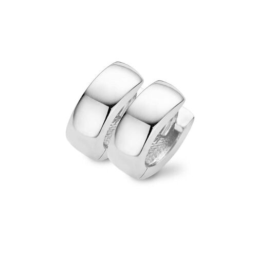 Silver huggie earrings poly 12,5x4,5mm rhodium plated