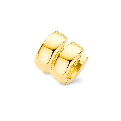 Silver huggie earrings poly 12,5x4,5mm gold plated