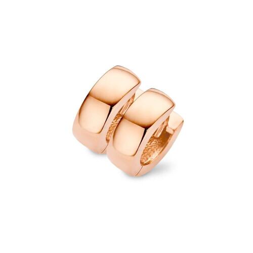 Silver huggie earrings poly 12,5x4,5mm rosegold plated