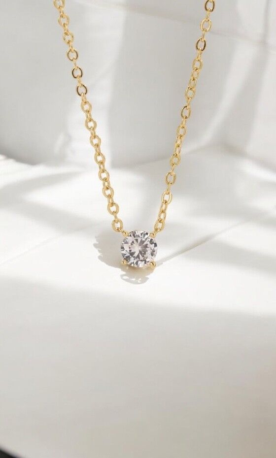 Necklace Louis gold plated with zircon