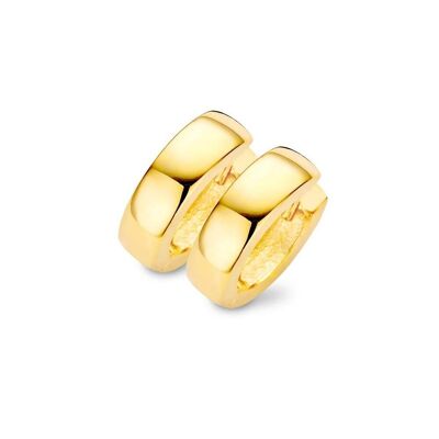 Silver huggie earrings poly 15x4,5mm gold plated