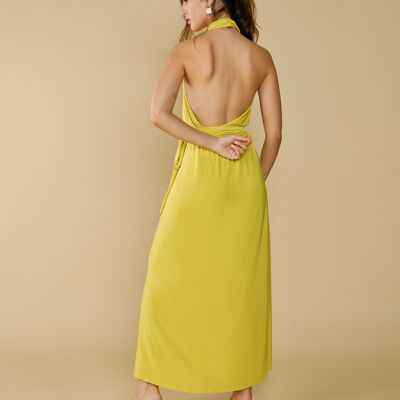 Robe longue dos nu jaune - Batta