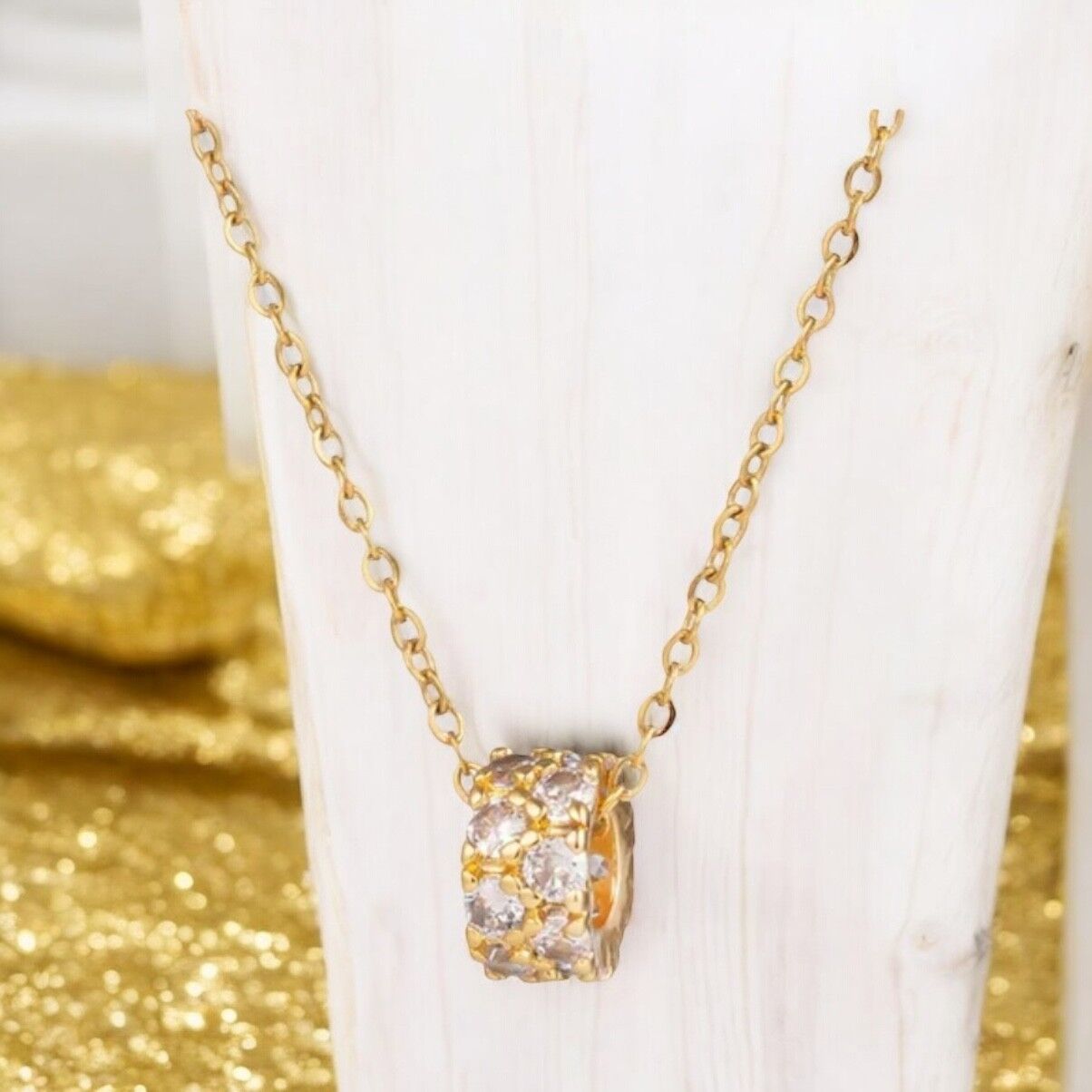 Necklace Pippi gold plated with zircons