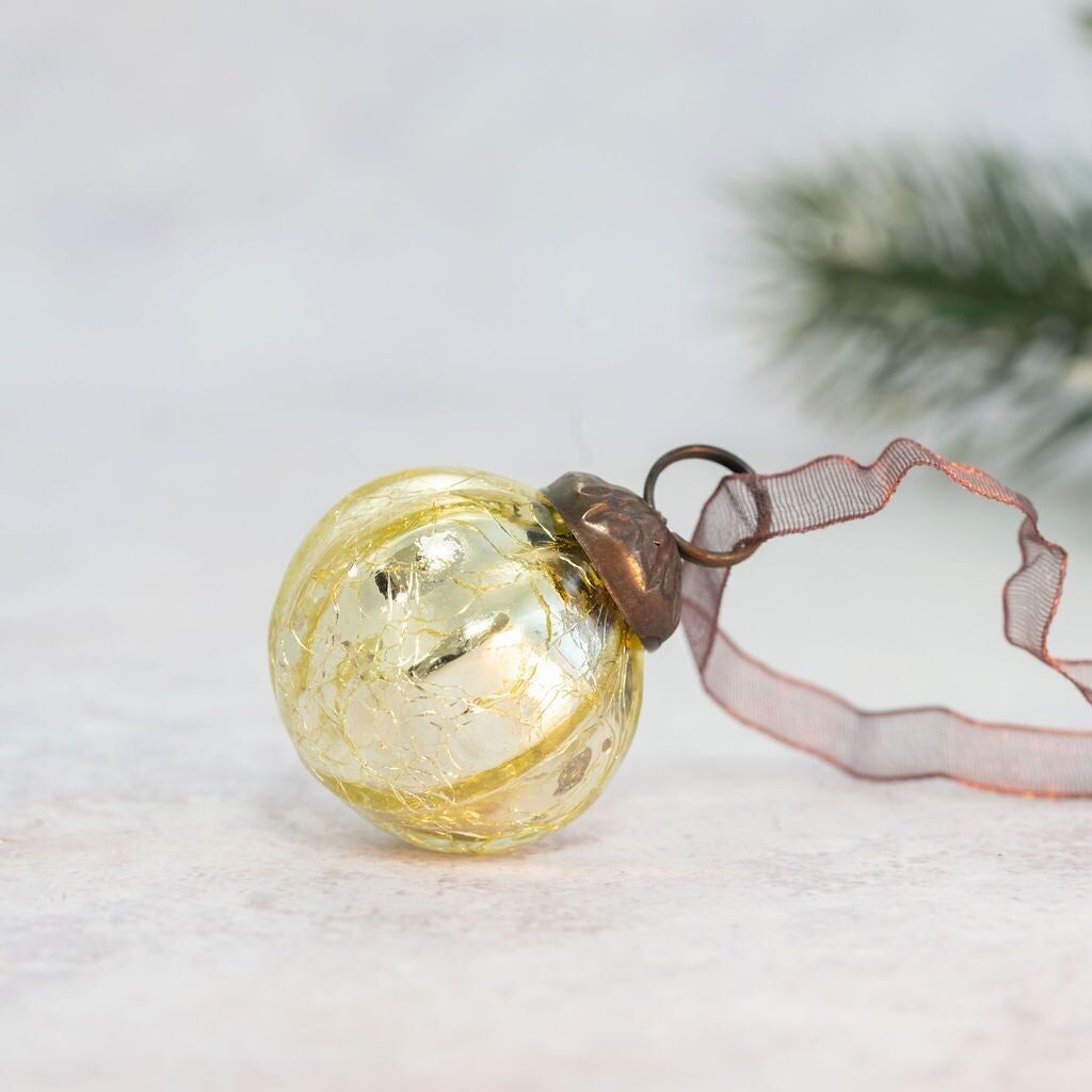 Lot de 6 petites boules de 1" en or craquelé