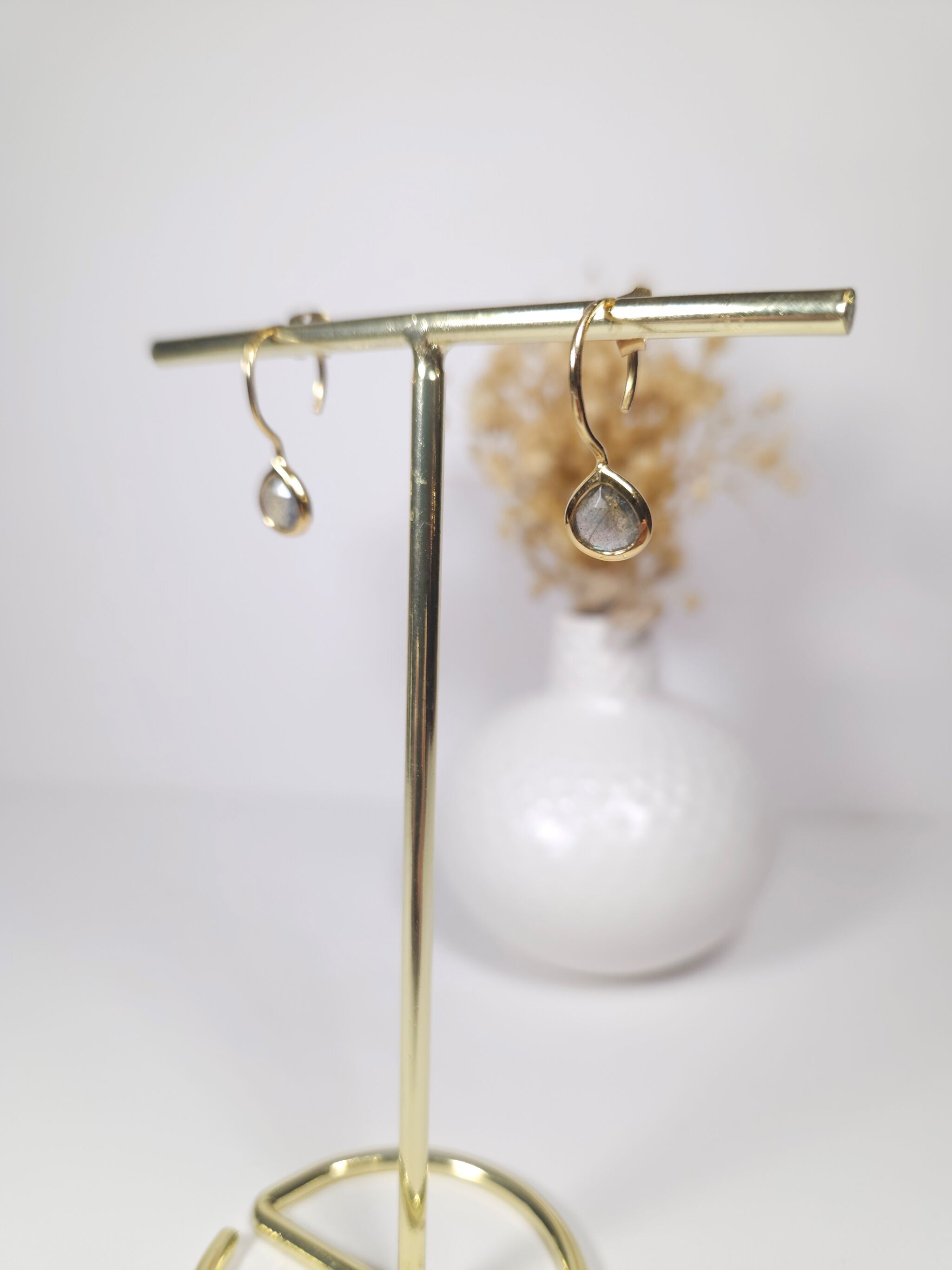 Orecchini autentici | pietra citrino naturale | Argento placcato oro 24k | rubicondo