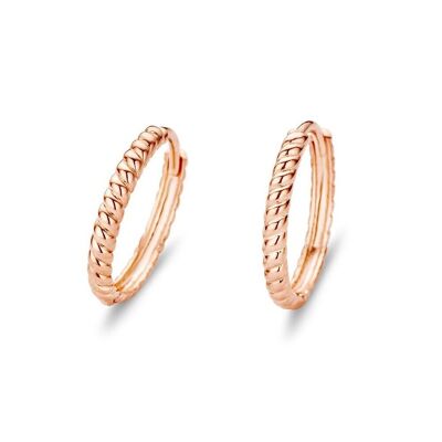 Silver huggie earrings 17mm rosegold plated