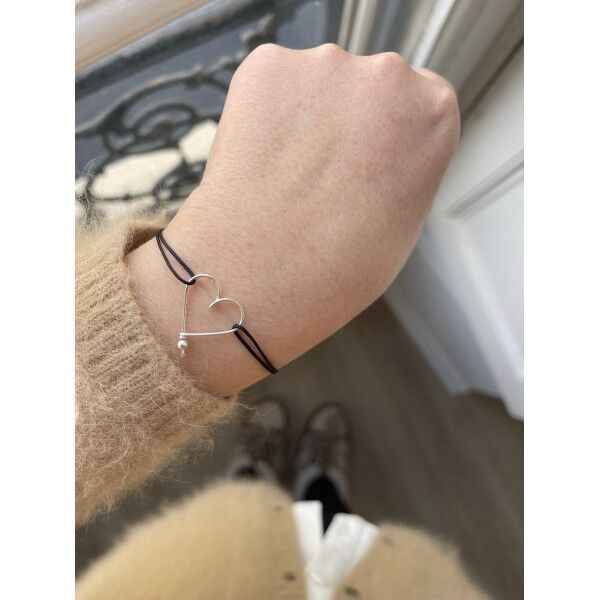 Bracelet mon grand coeur jade argent