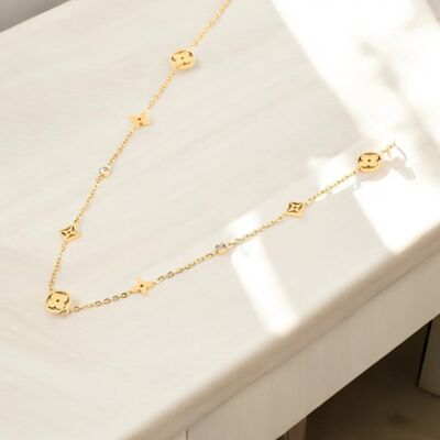 Necklace Joel gold plated with zircons