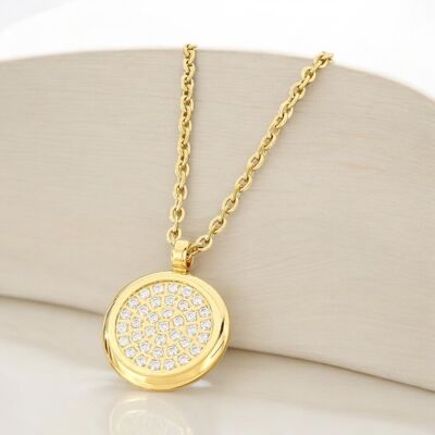 Necklace Seiren gold plated with zircons