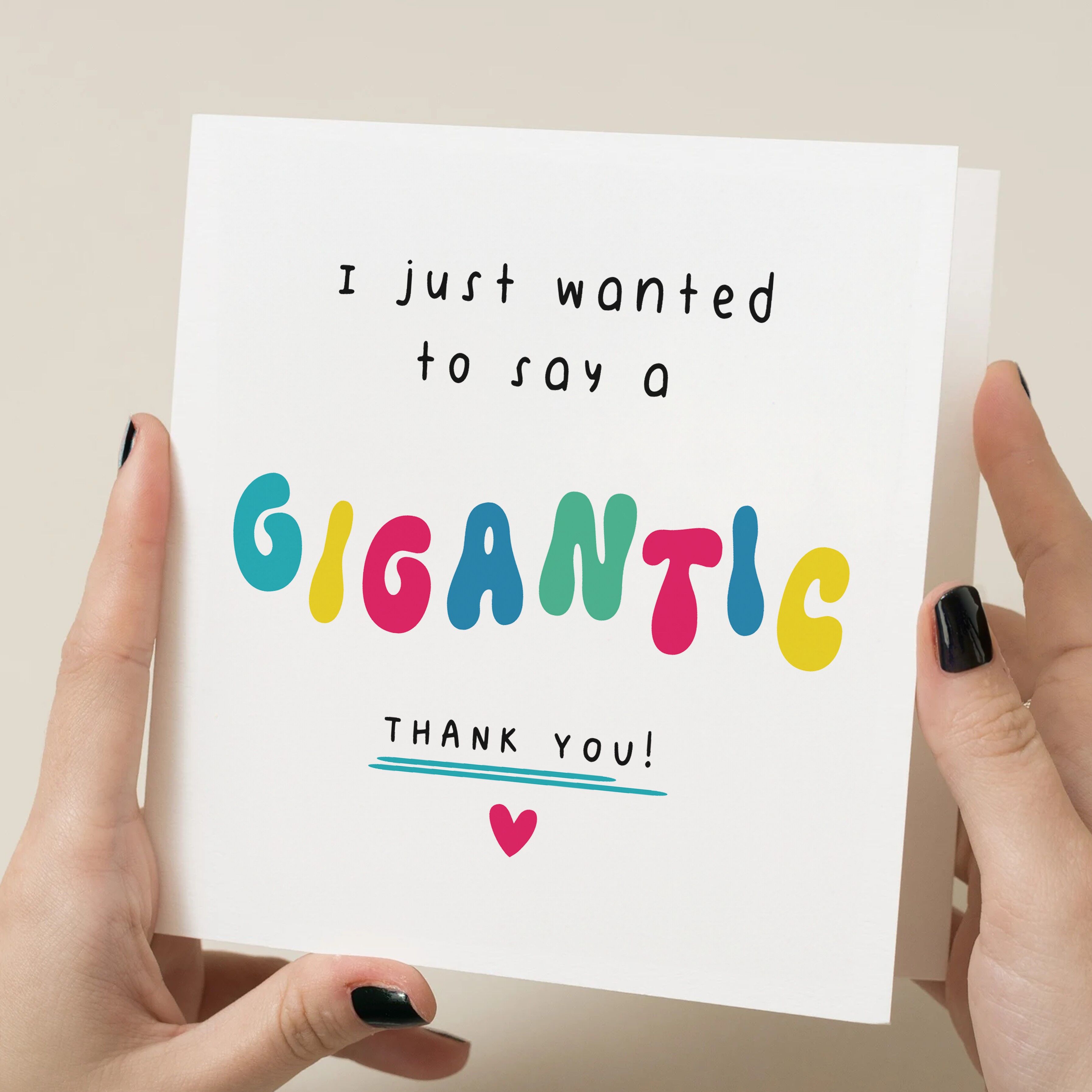 Biglietto di ringraziamento gigantesco
