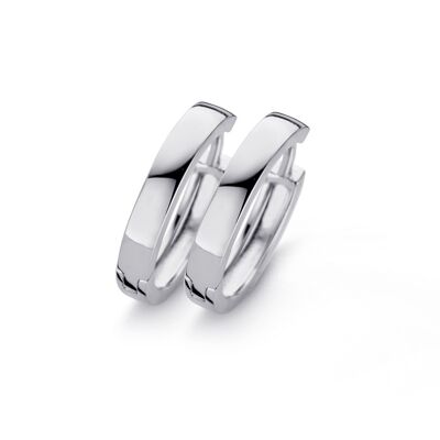 Boucles d'oreilles argent 17x3mm oxyde de zirconium blanc rhodié