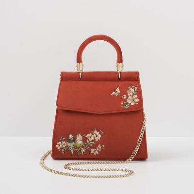 Bolso tote con asa superior en forma de mini Lovebirds
