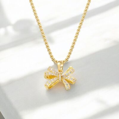 Necklace Betta gold plated with zircons