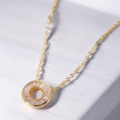 Collier Gaya plaqué or avec zircons