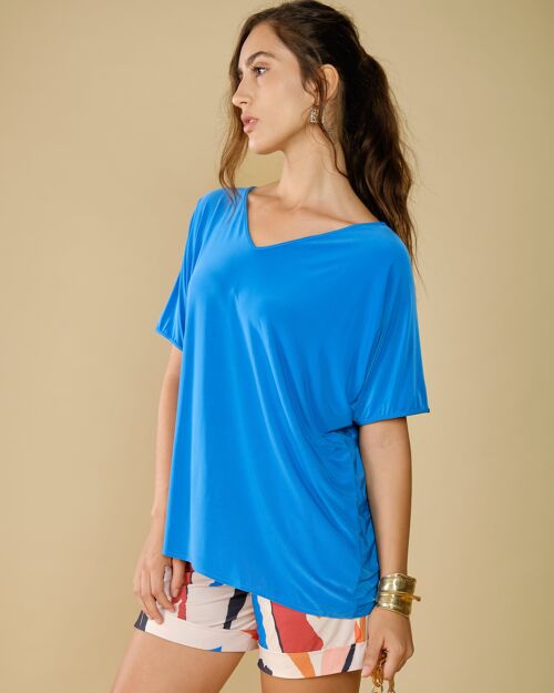 Top fluide manches courtes bleu - Therence
